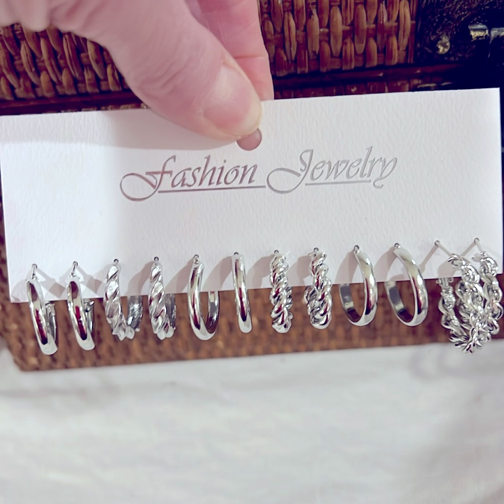 Silver earrings.  Beautiful.  Good quality.  Heavy.
